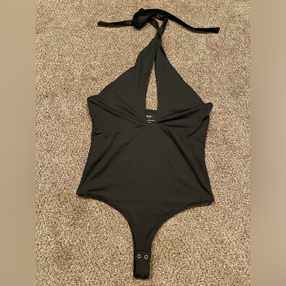Women’s One Piece Halter Top Thong Bottom Bathing Suit
